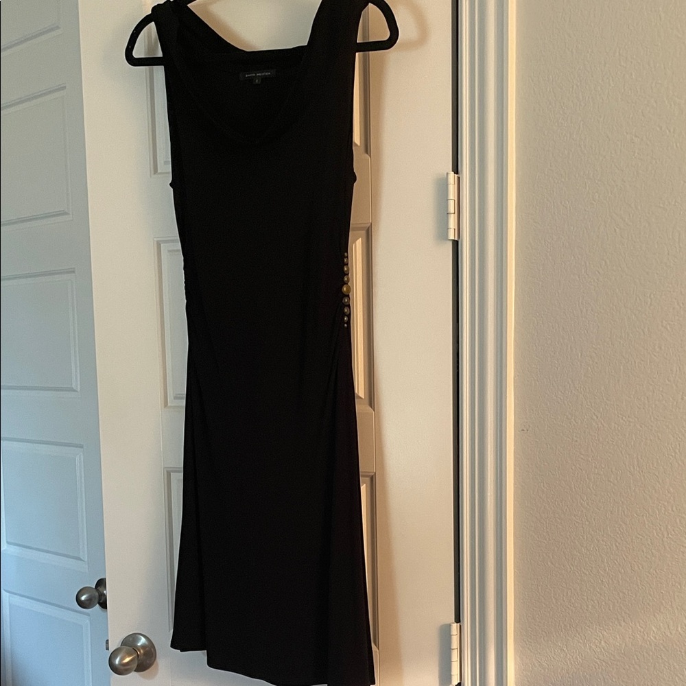 David Meister Black Midi Dress